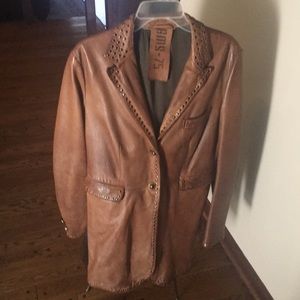 Leather studded jacket